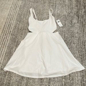 A&F White Exercise Cut Out Mini Dress with Shorts (Size Small Petite)